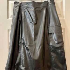 Treasure & Bond Shiny Black A-Line Skirt